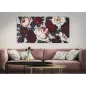 OBRAZ NA PŁÓTNIE WHITE/RED FLOWER LIGHTBACK 150X3,8X76 cm